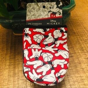 Disney Mickey Mouse Oversized Mini Oven Mitts Red Gloves Kitchen Set NWT